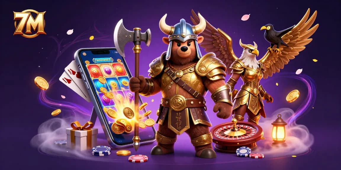 Spin the reels with 7M as the Viking bear and Valkyrie eagle embark on a gaming adventure!