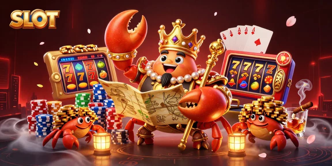 Experience excitement with SLOT reels, lucky 7s, and vibrant casino elements in a rich scene.