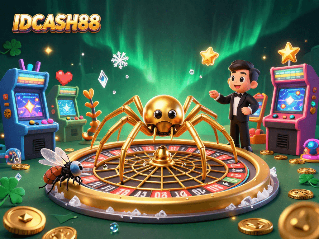Engage with IDCASH88's thrilling gaming experience featuring vibrant 3D casino elements.