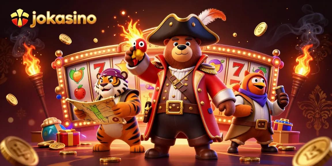 Experience thrilling gameplay at jokacasino with vibrant slot reels, golden symbols, and rich visuals.