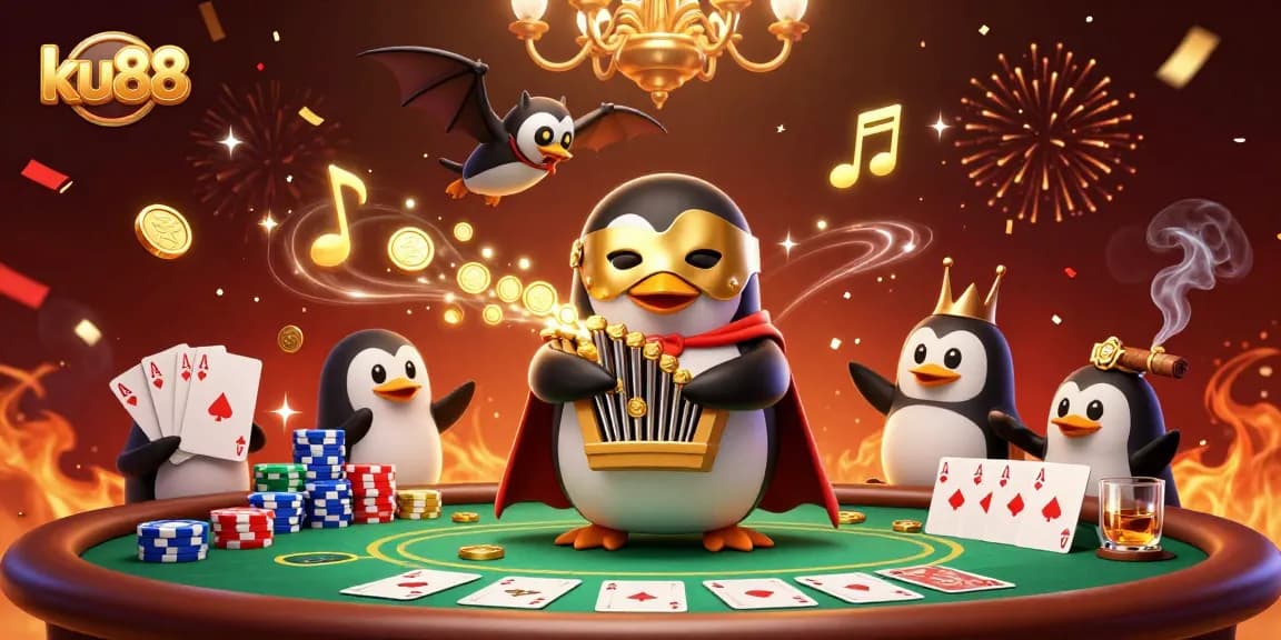 Unleash your luck at ku88 with a vibrant casino scene filled with thrilling poker action.