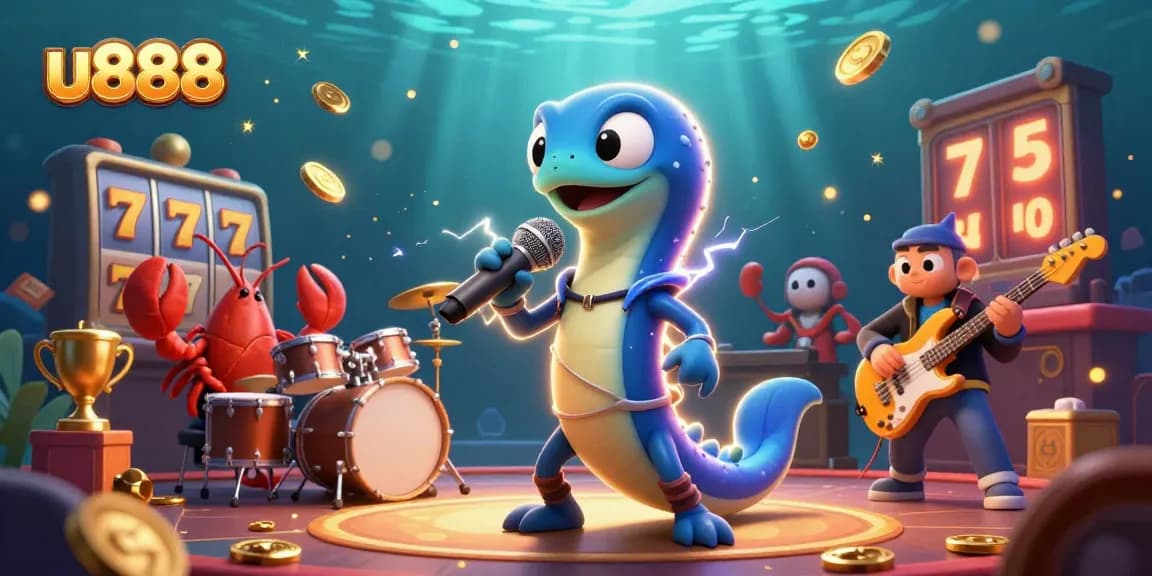 Play thrilling U888 slot games with the electric eel DJ and underwater casino band.
