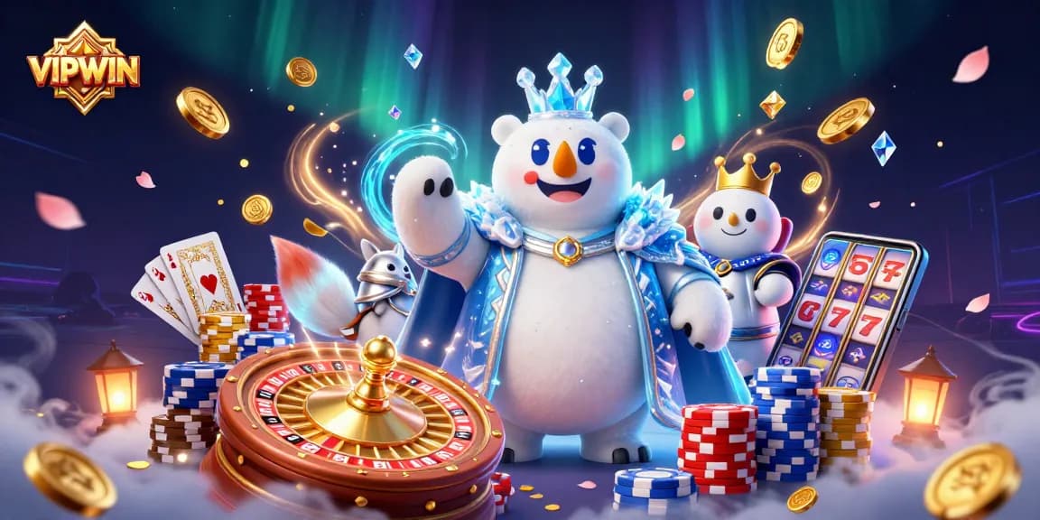 Experience thrilling moments at VIPWIN with a vibrant roulette wheel and sparkling gameplay elements.