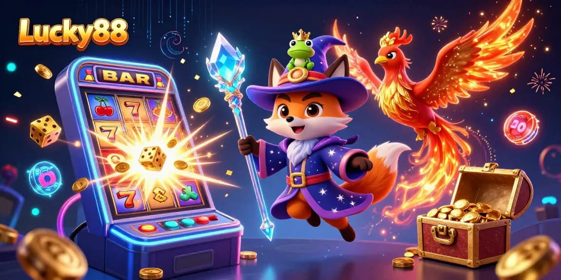 Engage with Lucky88's vibrant online casino scene featuring wizard, phoenix, and exciting games.