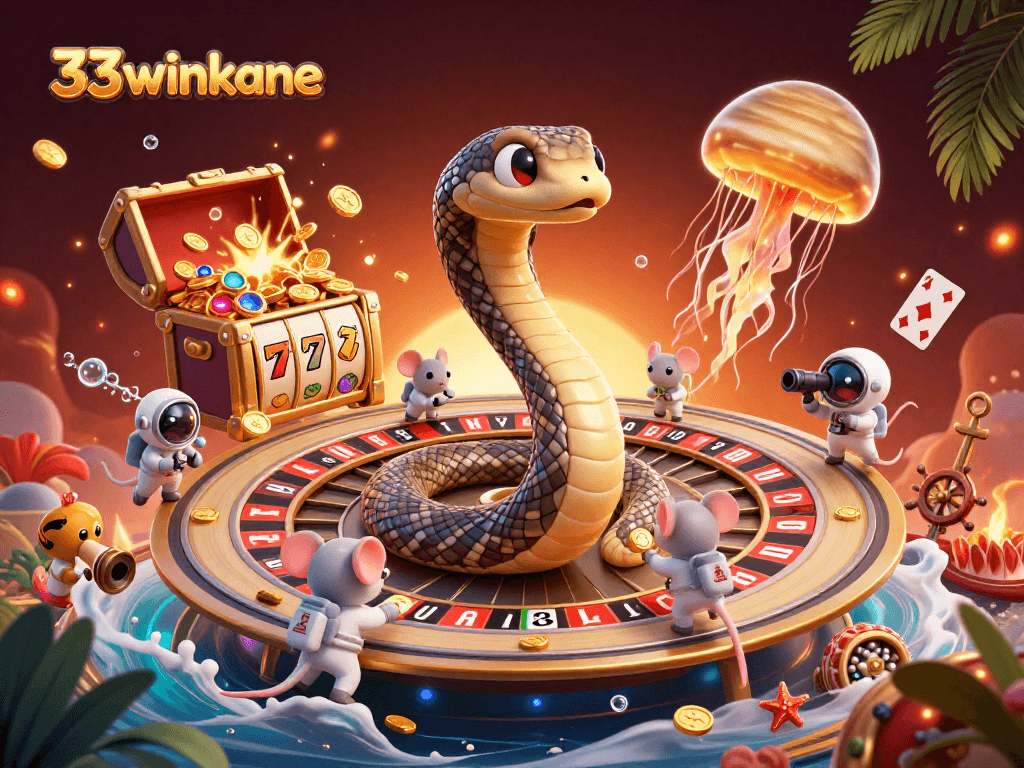 Experience thrilling bets with the 33winkane casino scene featuring vibrant characters and dynamic elements.