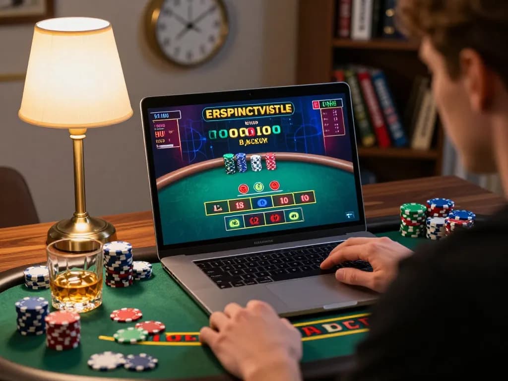 Engaging online casino scene with imcatherinemcgrath player focused on live dealer blackjack, showcasing strategy and immersion.