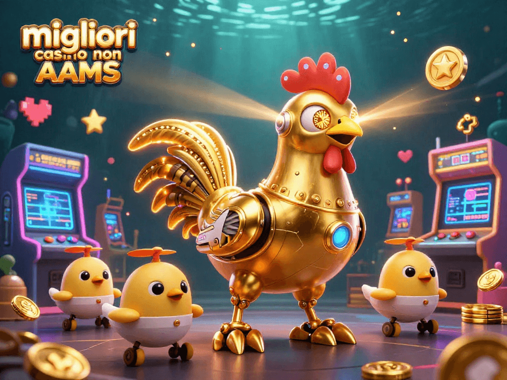 Scopri i migliori casino non AAMS con il robot dorato che incide motivi d'oro e droni seguaci.