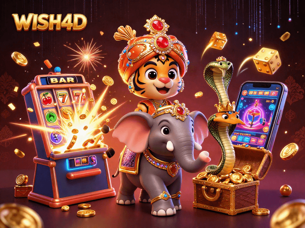 WISH4D takes you to an exotic casino world with vibrant characters and thrilling gaming elements.