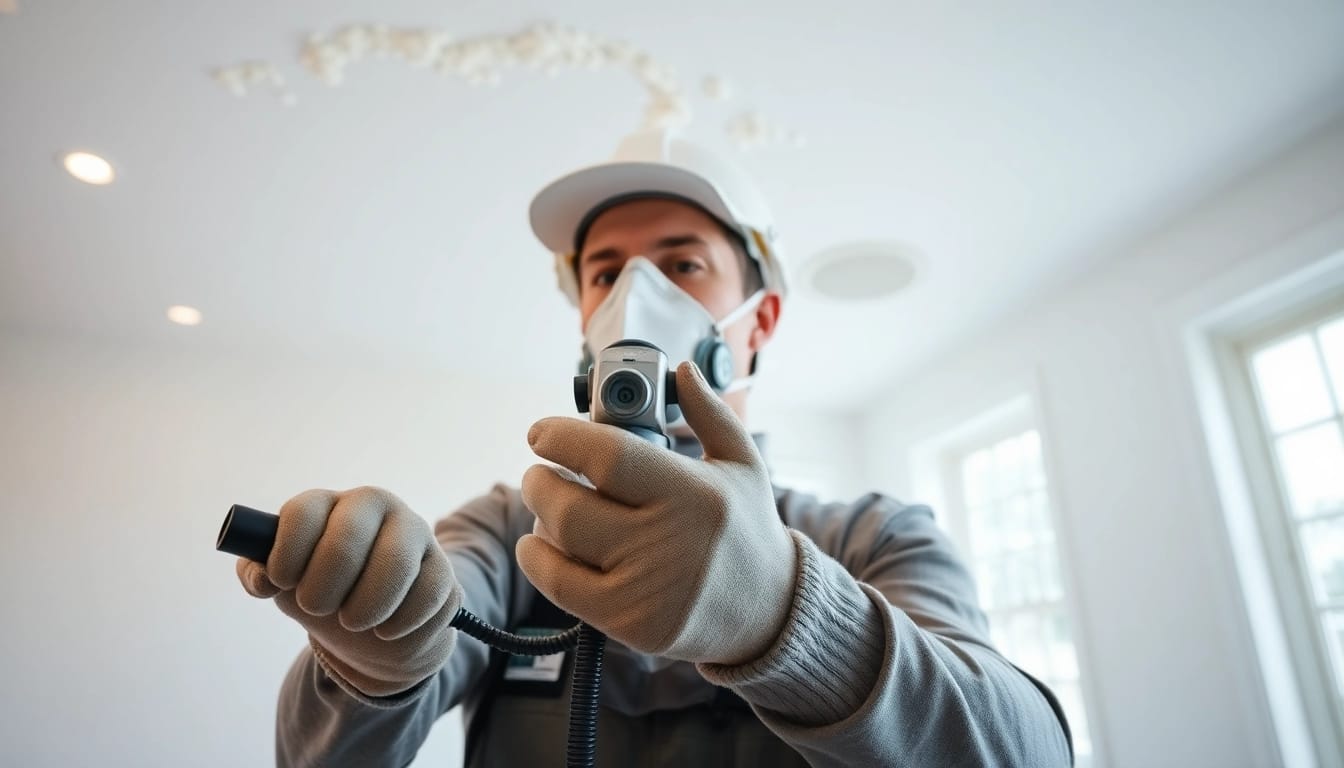 Learn how much does spray foam removal cost with a contractor demonstrating the process.