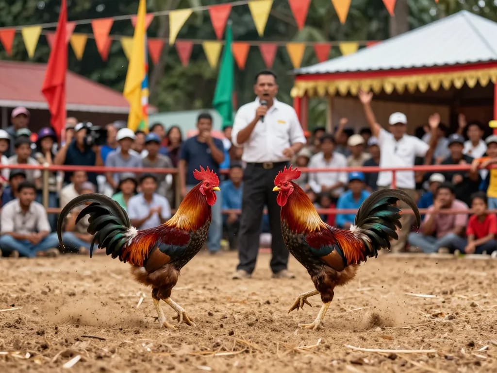 Experience thrilling trực tiếp đá gà with intense roosters battling in a lively arena.