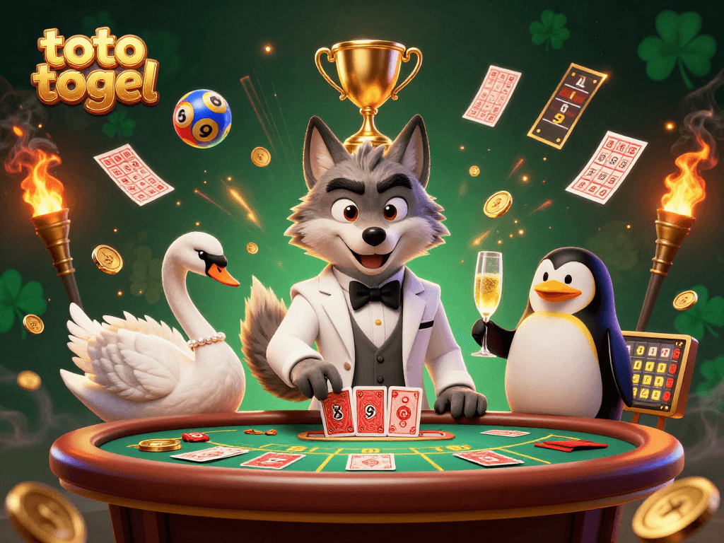 Menang besar dengan toto togel dalam suasana mewah, bola lotre dan tiket bersinar memikat.