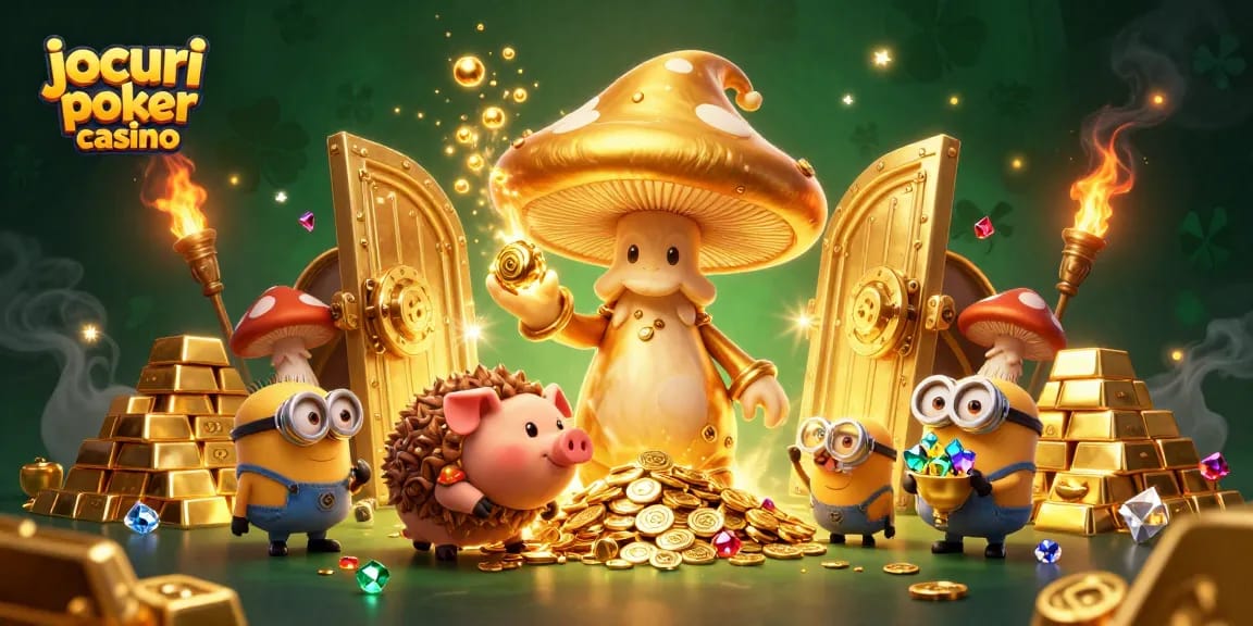 Joacă jocuri poker casino și câștigă premii uimitoare în această scenă magică plină de comori.