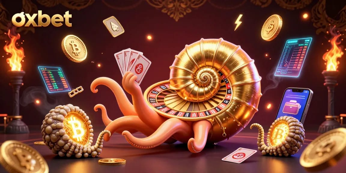Engage in thrilling gambling at OXBET with a vibrant 3D casino scene showcasing unique gaming elements.