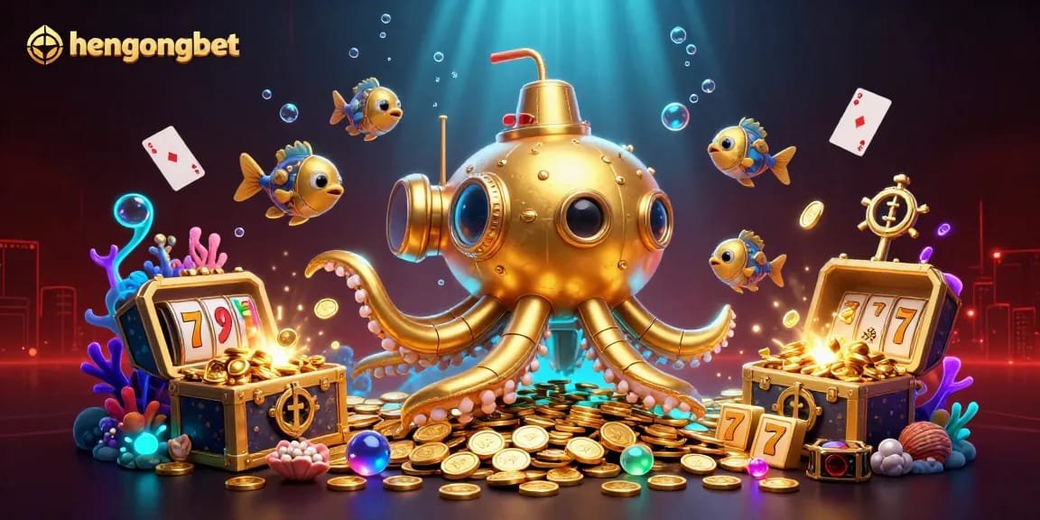 Experience the thrill of gaming at hengongbet with a dynamic underwater casino scene.