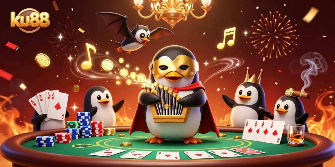 Unleash your luck at ku88 with a vibrant casino scene filled with thrilling poker action.