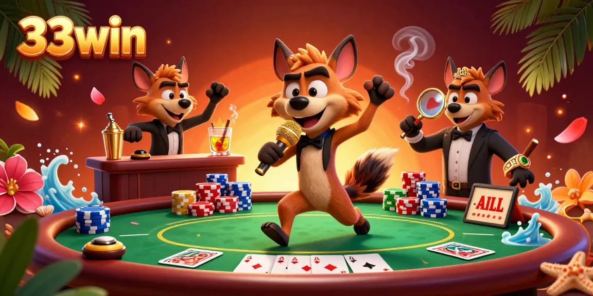Experience thrilling games at 33win with lively characters in a dynamic casino atmosphere.
