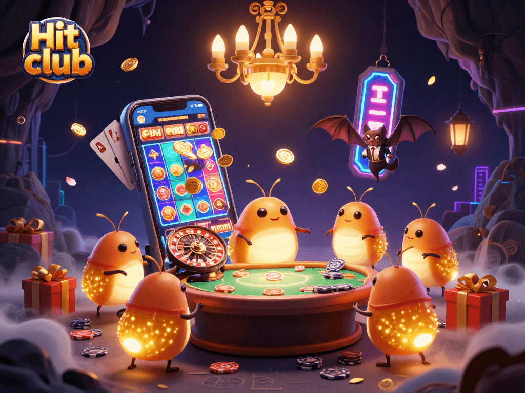 Experience the Hit club casino atmosphere with glowing glowworms and captivating games.