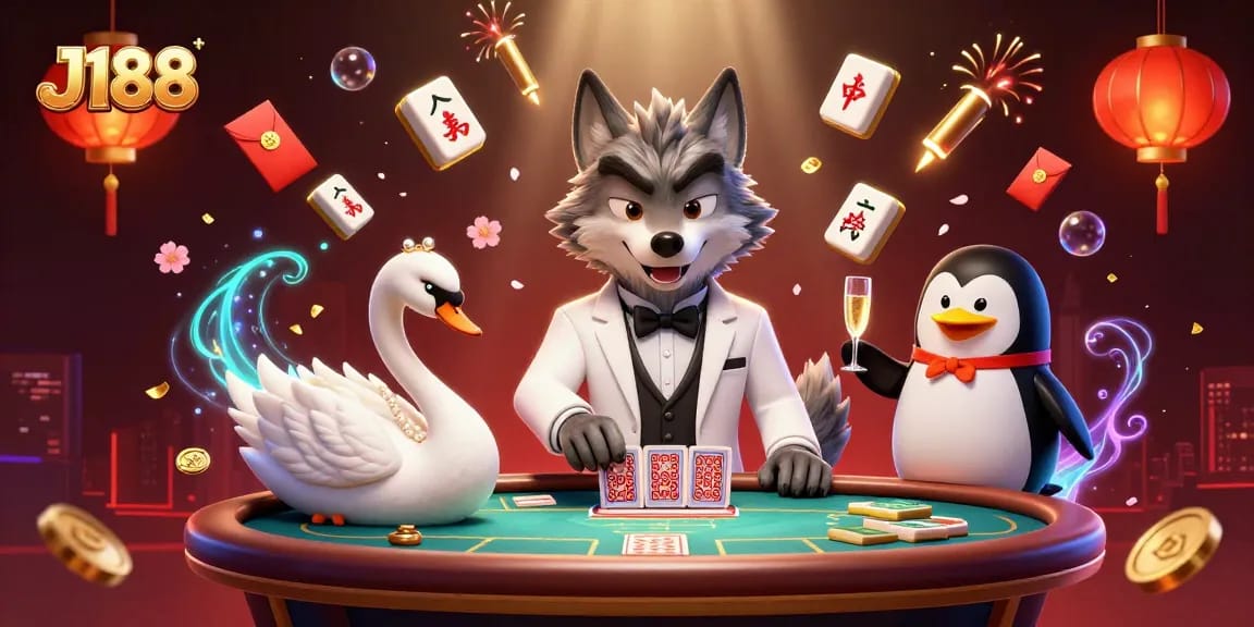 Experience thrilling gameplay with J188, featuring lively casino characters and vibrant gaming elements.