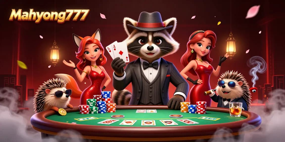 Experience thrilling gameplay with mahyong777 through this vibrant gambling scene featuring rich casino elements.