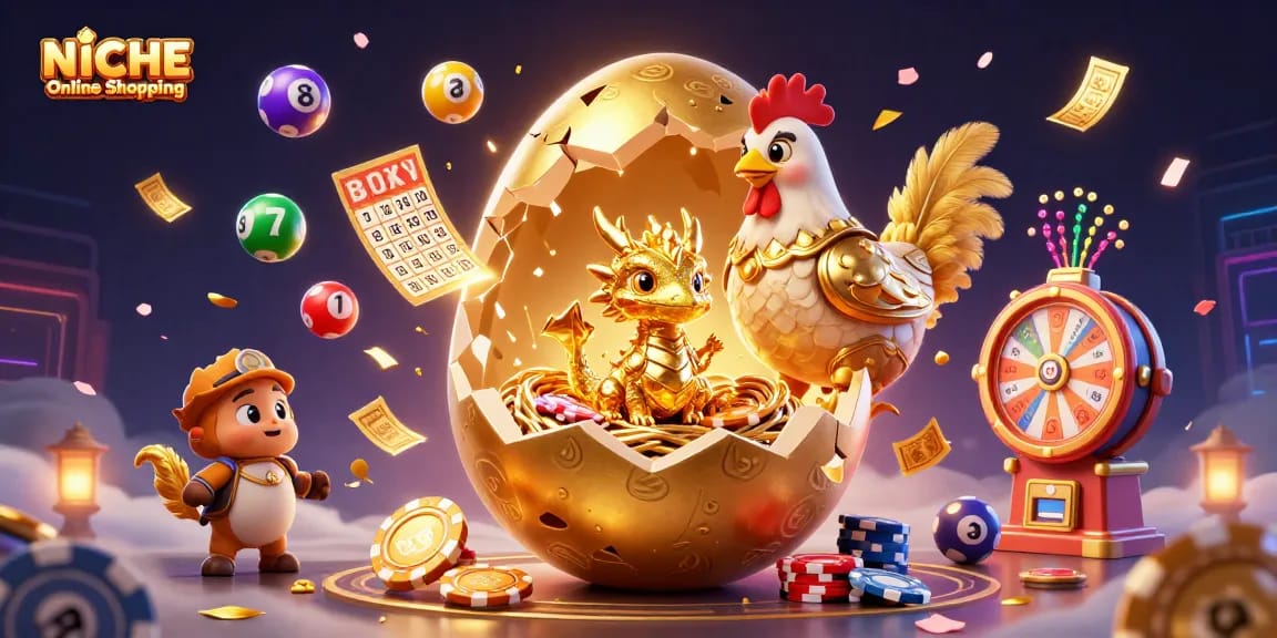 Engage in NICHE Online Shopping with exciting casino games revealing golden treasures.