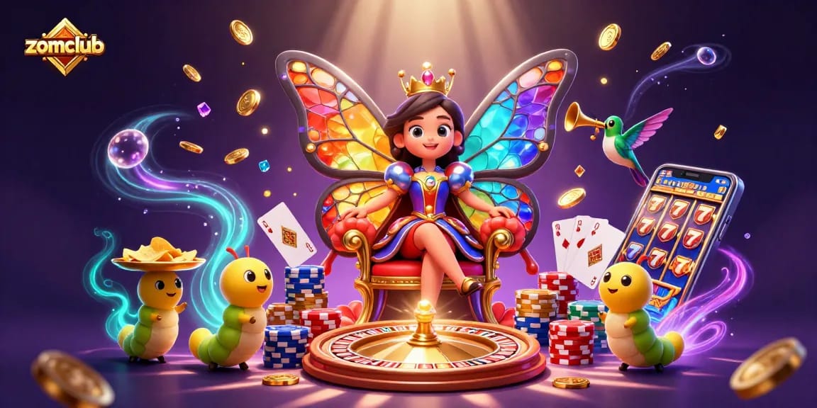 Experience thrilling gameplay at zomclub with vibrant 3D characters and casino elements