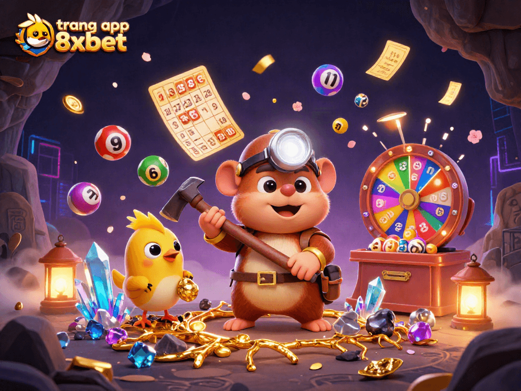 Play in the trang app 8xbet lottery scene with vibrant gameplay elements and treasure hunting adventure.