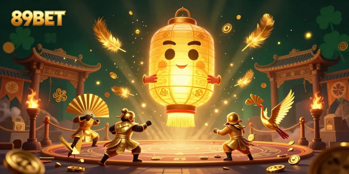 Engage in vibrant excitement with 89BET featuring a golden lantern spirit and lucky symbols