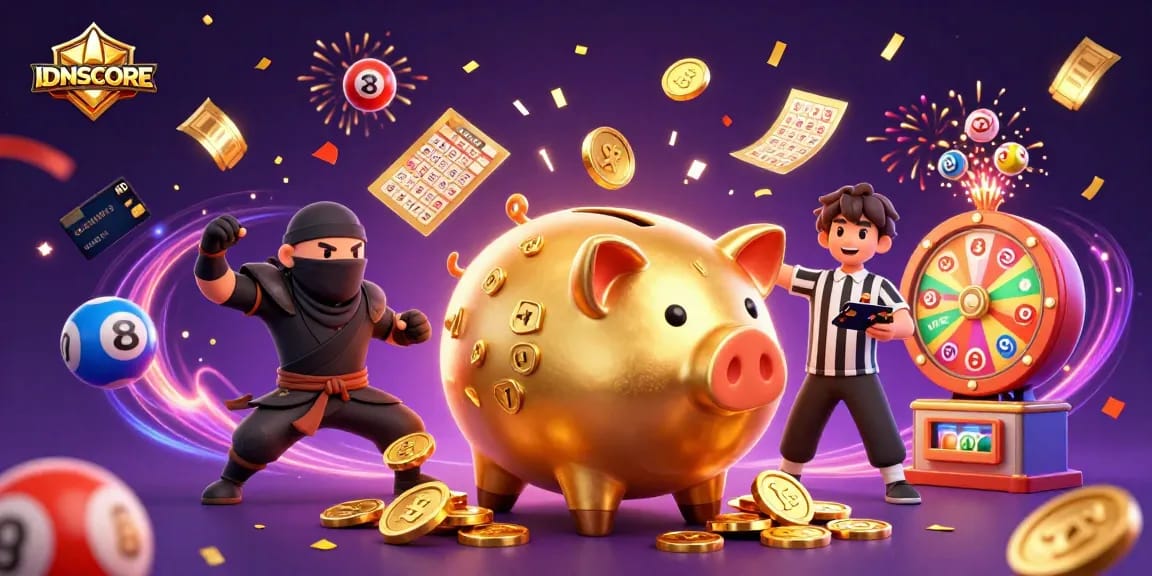 Experience the excitement of IDNSCORE with thrilling characters and vibrant lottery elements!