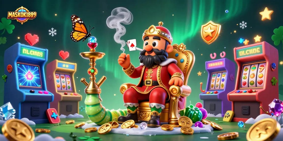 Experience thrilling wins with MASKOKI889's vibrant 3D casino gaming illustration.