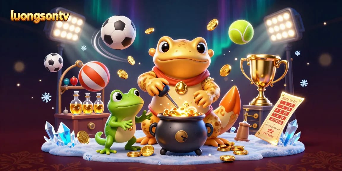 luongsontv showcases a golden alchemist and frog apprentice amidst dynamic gambling elements creating an engaging atmosphere
