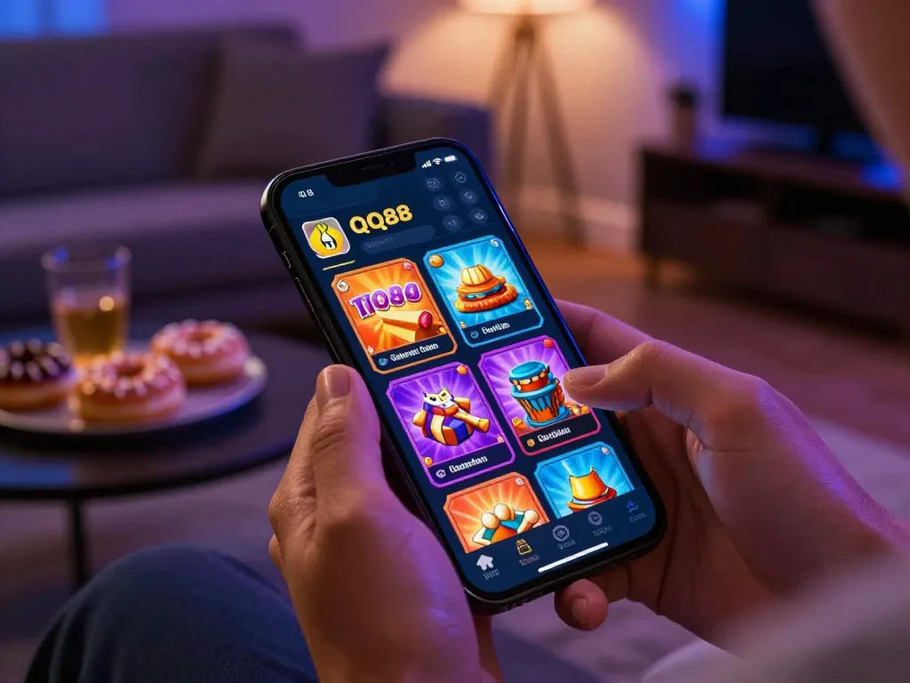 Engaging gameplay experience on the QQ88 app depicting smartphone betting action