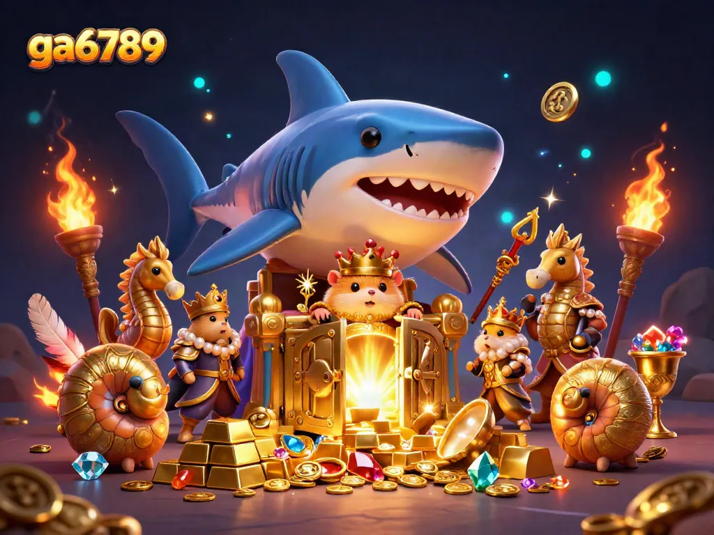 Engage in thrilling cockfighting action at ga6789, where the golden hamster king rules his vibrant arena of treasure.