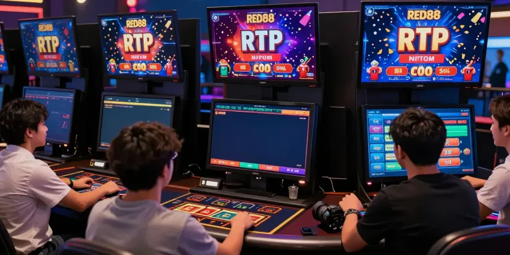RED88 online gambling platform showcasing players engaging in sports betting and live casino games.