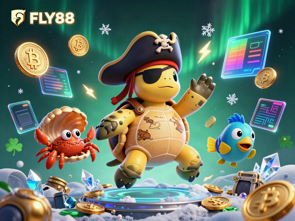 Experience vibrant gaming with FLY88 featuring treasure-rich characters and neon coins.