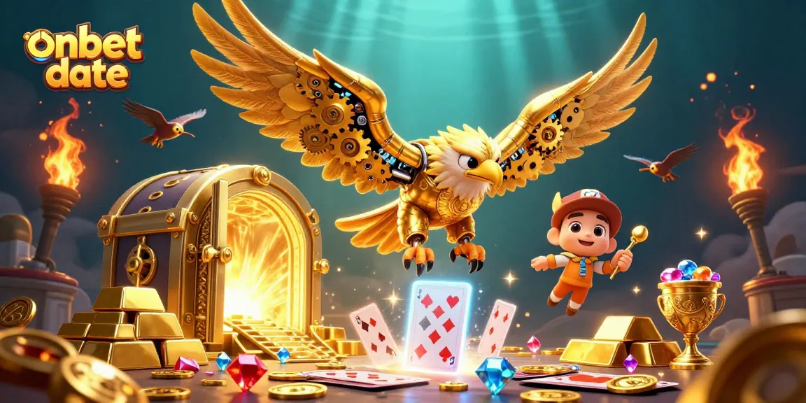 Experience thrilling action with onbet date in this vibrant casino-themed illustration.