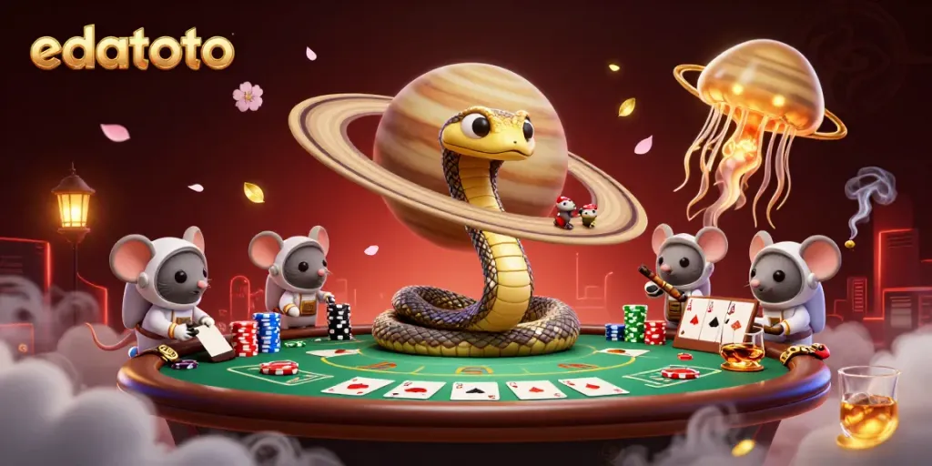 Experience the excitement of edatoto's innovative gaming world with a vibrant 3D illustration featuring cosmic themes.
