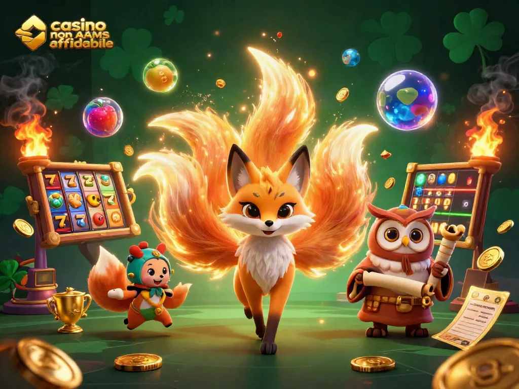 Scopri i migliori casino non AAMS affidabili con slot e premi in un'illustrazione vivace.