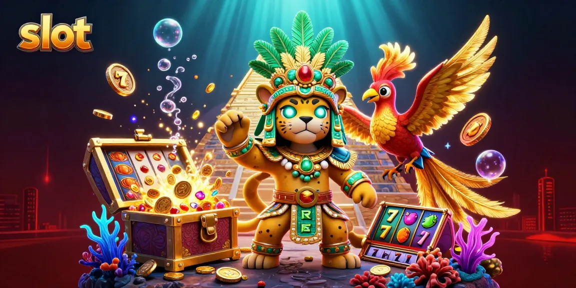 Spin the slot reels in an immersive 3D casino scene filled with vibrant colors and rich details.