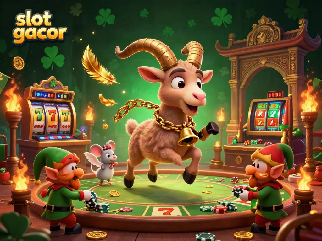 Experience excitement in this vibrant slot gacor scene featuring whimsical characters and dynamic casino gameplay.