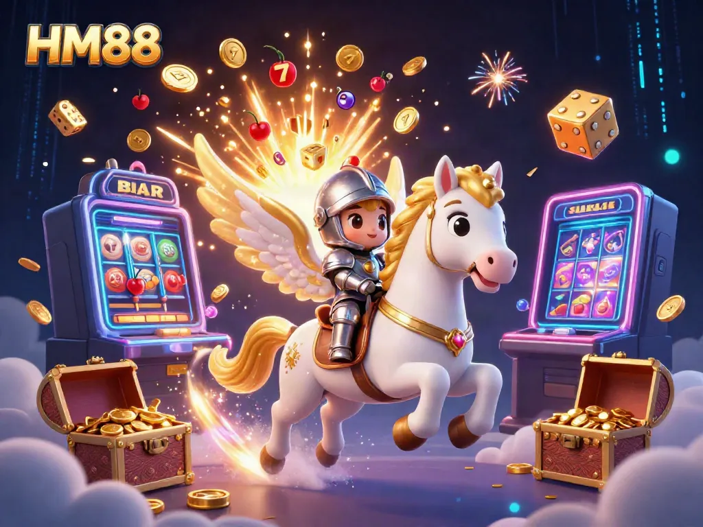HM88 engages players with a stunning casino scene featuring a celestial theme and dynamic gaming elements.