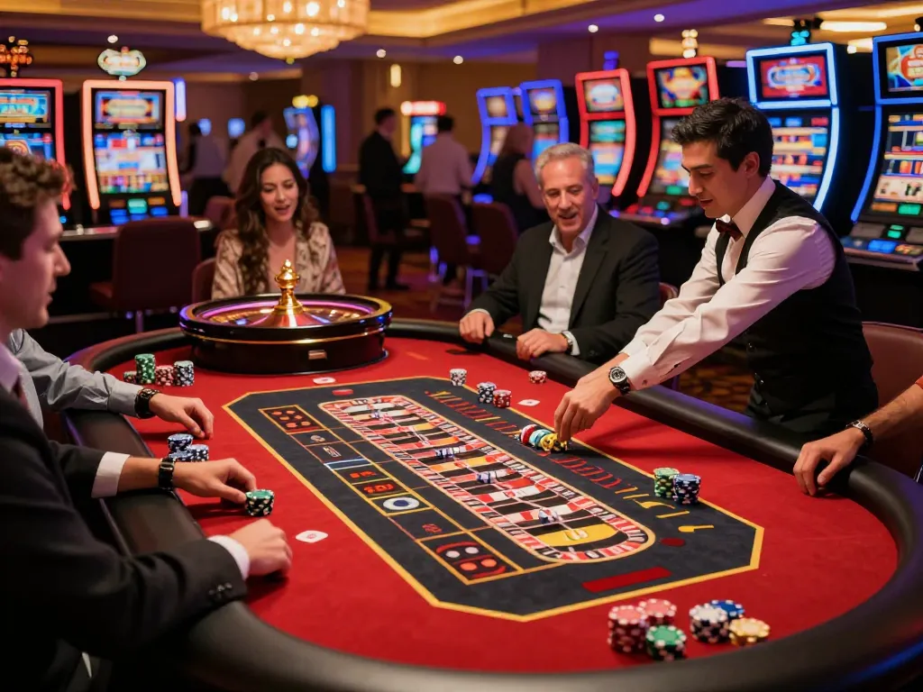 Engaging roulette game scene in a luxurious casino highlighting KADAL 778 excitement and strategic betting.