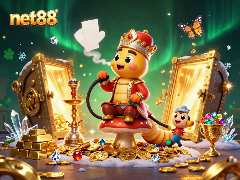 Experience the excitement of net88 casino with dynamic characters and gambling elements in a vibrant 3D scene.