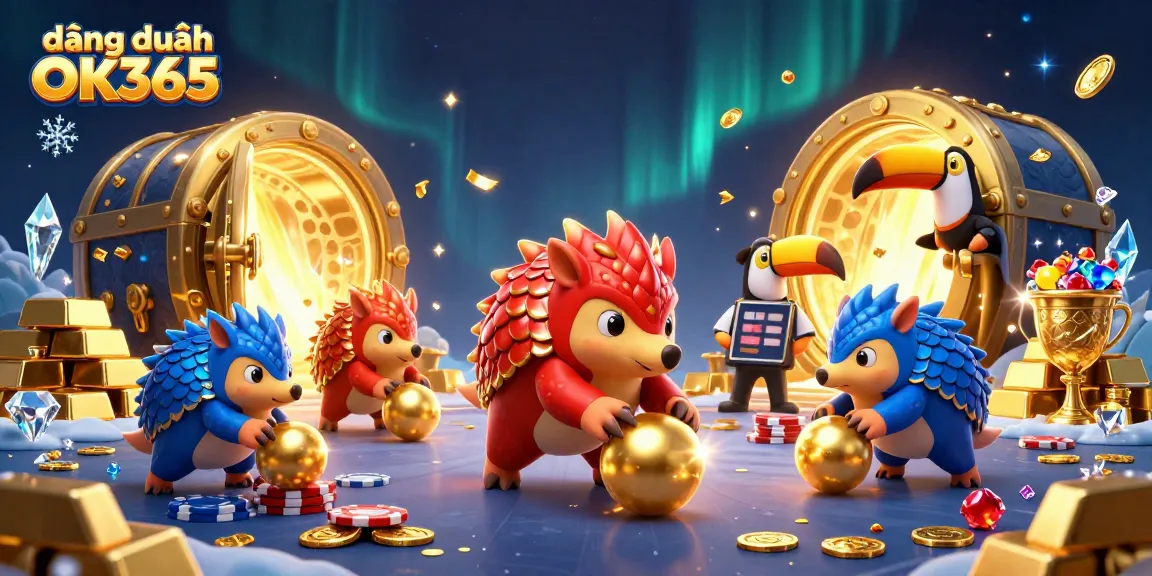 Experience the thrill of đăng nhập OK365 with lively pangolins in a rich casino scene.