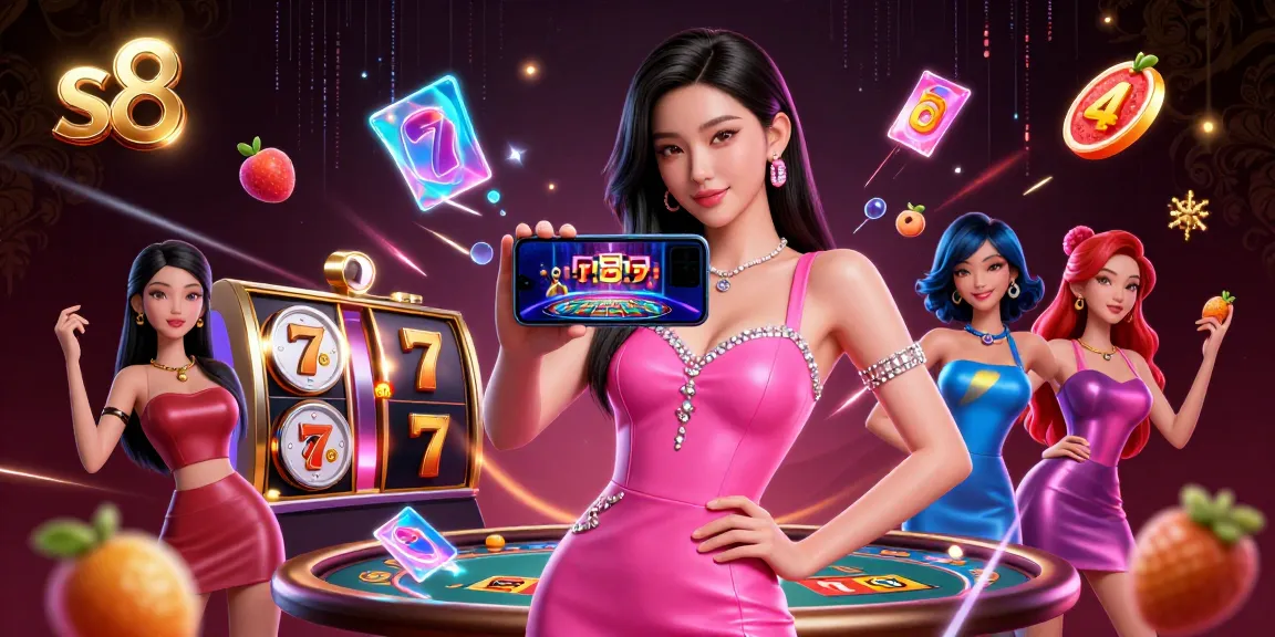 Join the online gaming excitement at s8, featuring a stunning woman engaged in live casino gaming.
