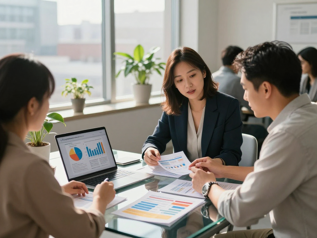 Credit Consolidation Canada financial advisor assisting client with debt management solutions in a modern office.