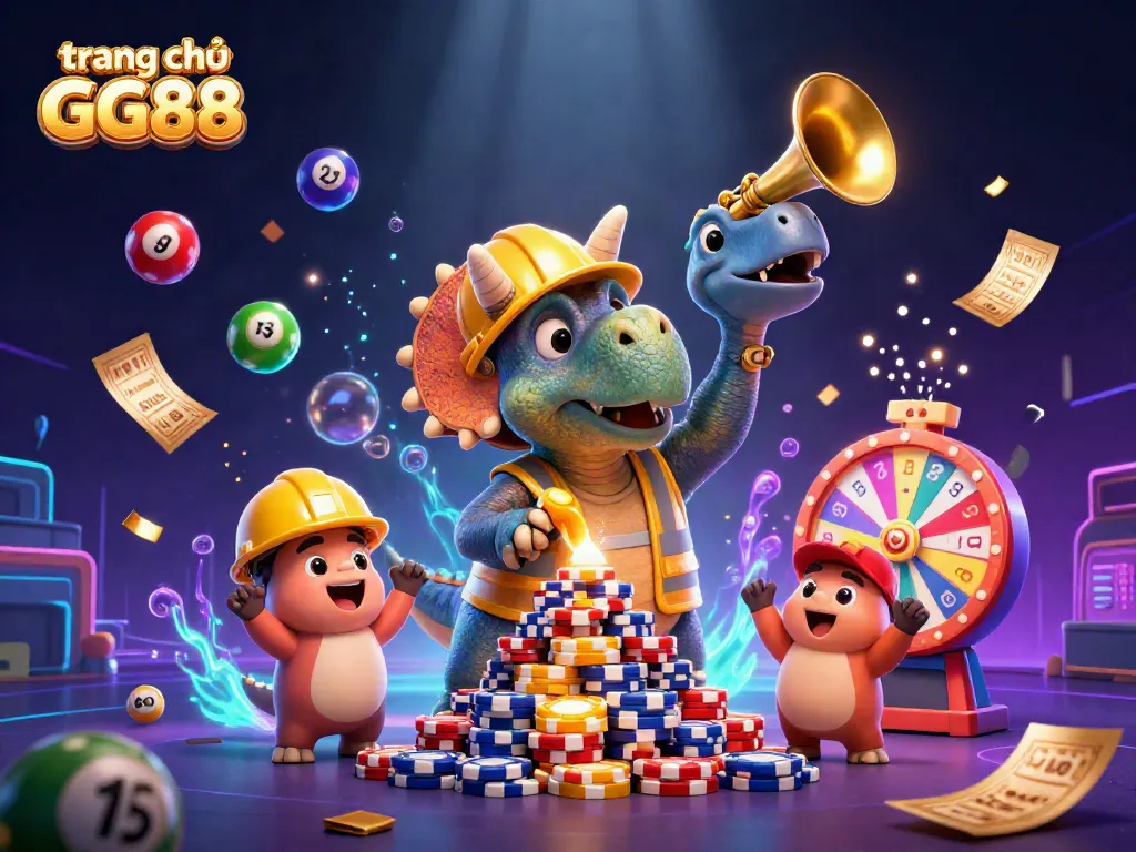 Experience the excitement of trang chủ GG88 with vibrant casino elements in a celebratory scene.