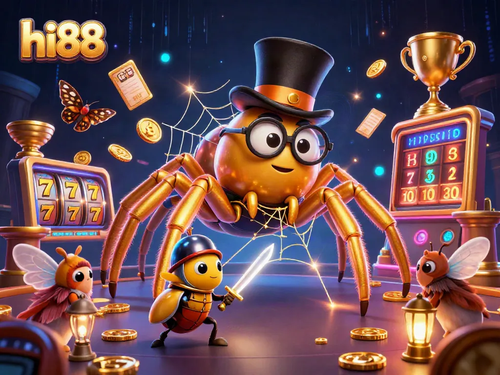 Experience exciting wins at hi88's casino with a golden tarantula and beetle knight joining the fun.