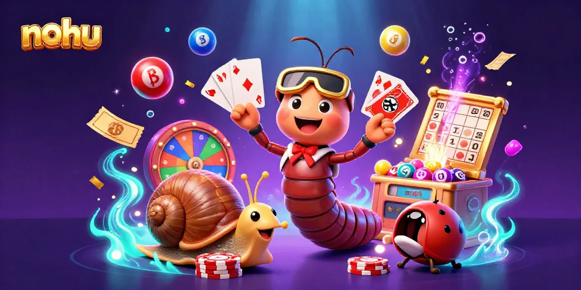 NoHu characters interact joyfully while dealing cards and playing with chips in this vibrant 3D casino scene.