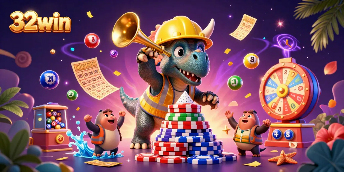 Experience exciting 32win casino action with vibrant characters and dynamic game elements celebrating wins.