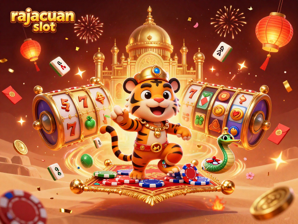 Experience the vibrant gameplay of rajacuan slot with a magical 3D casino scene featuring enchanting characters.